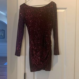 Black with garnet sequined homecoming/formal dress from Windsor